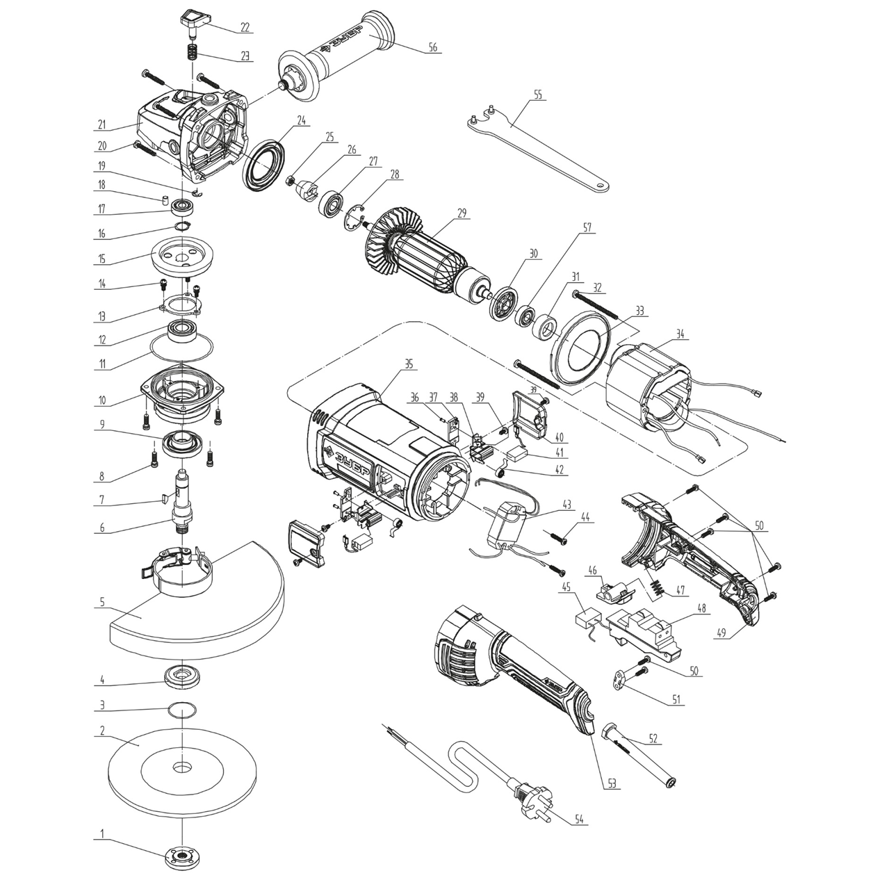 УШМ (Болгарка), 230 мм, компакт УШМ-П230-2200 П