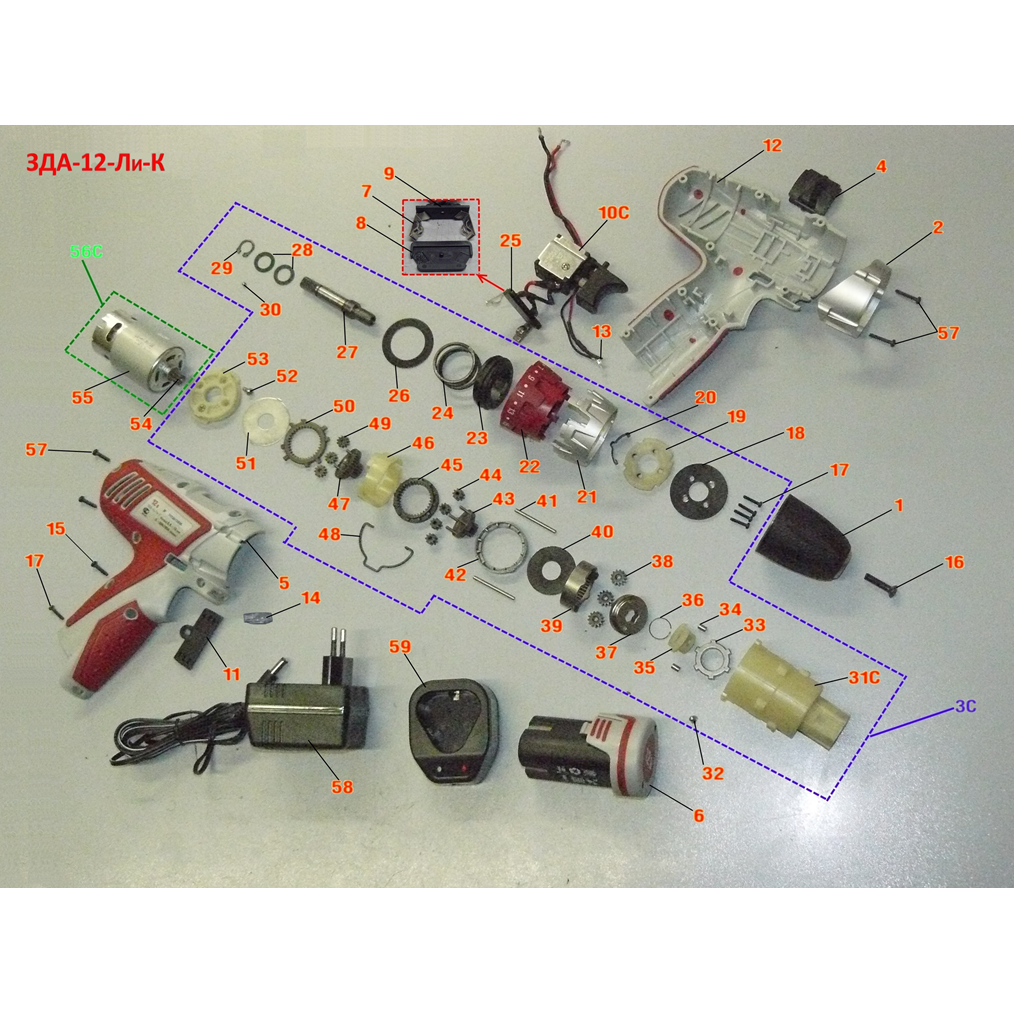 Дрель - шуруповерт ЗДА-12-Ли-К