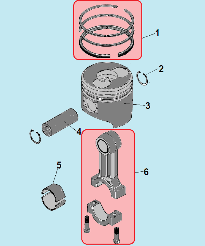 6 ПОРШЕНЬ - ШАТУН ГЕНЕРАТОР CHAMPION DG3601E