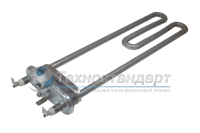 Тэн 1950W, прямой с отверстием под датчик, L=250 мм, l=12 мм,резинка с "юбкой",  для Beko, код 2863401600, 2703371600, 2863701600, Irca